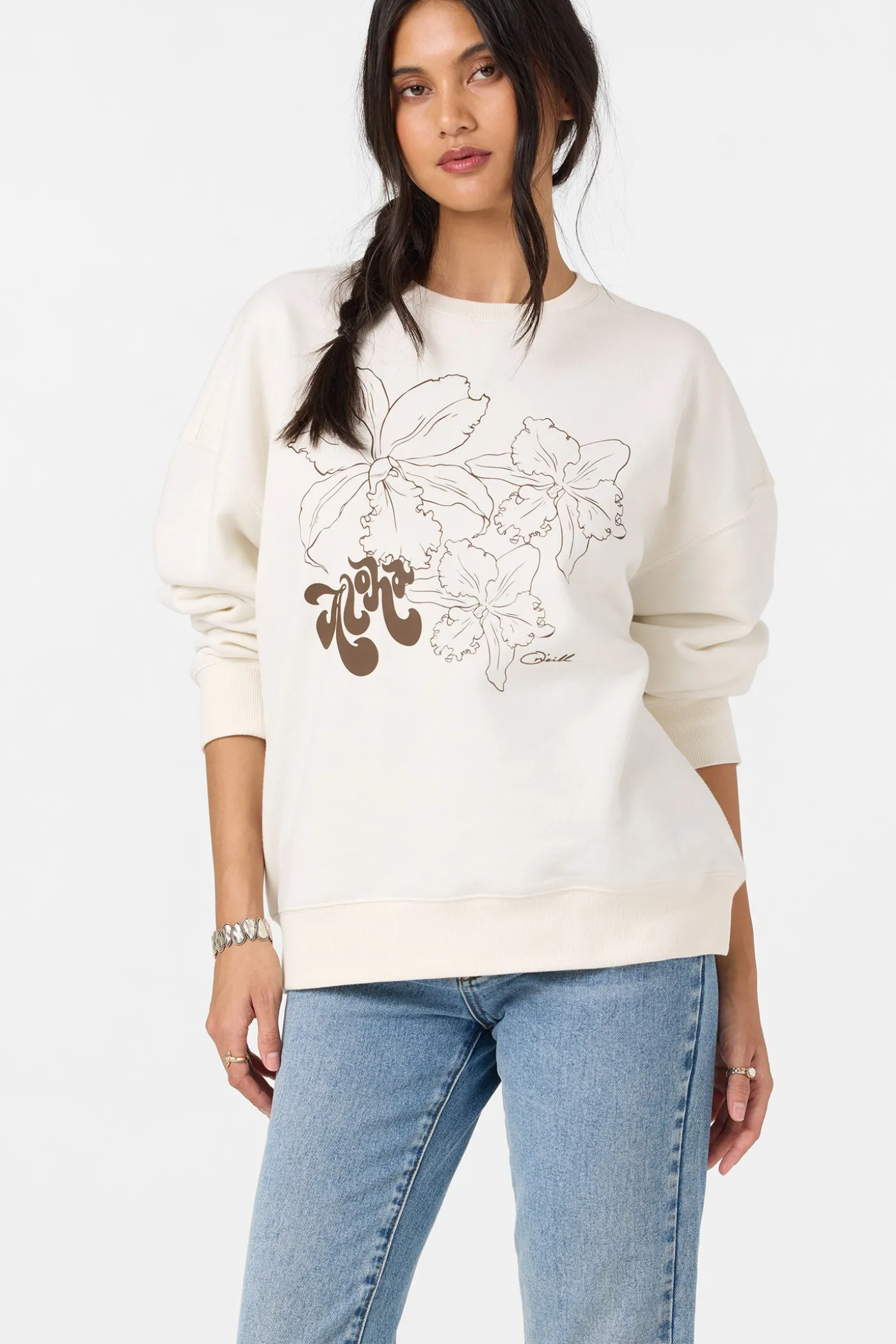 Ariah Hawaii Oversized Crew Neck Fleece