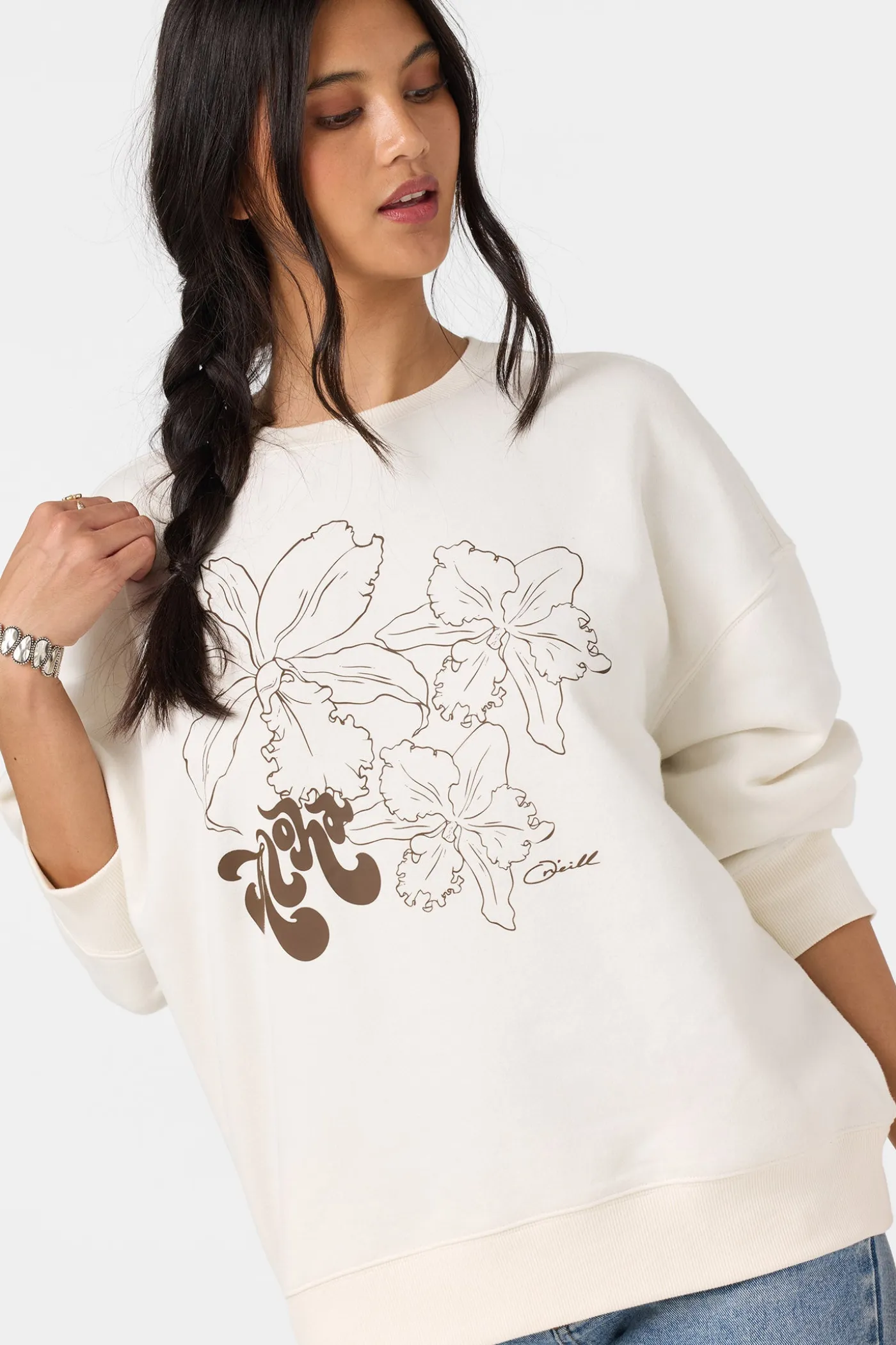 Ariah Hawaii Oversized Crew Neck Fleece