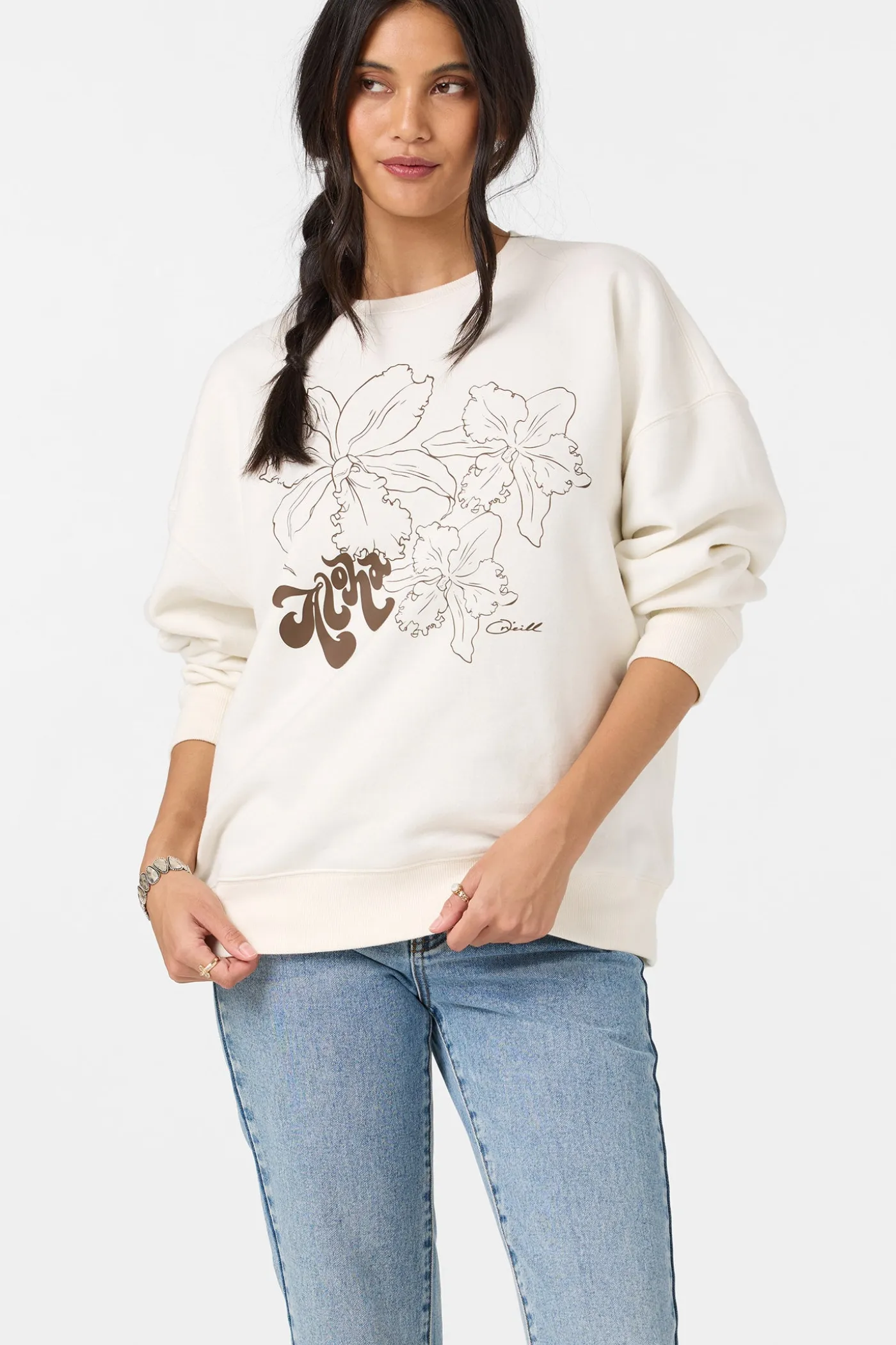 Ariah Hawaii Oversized Crew Neck Fleece