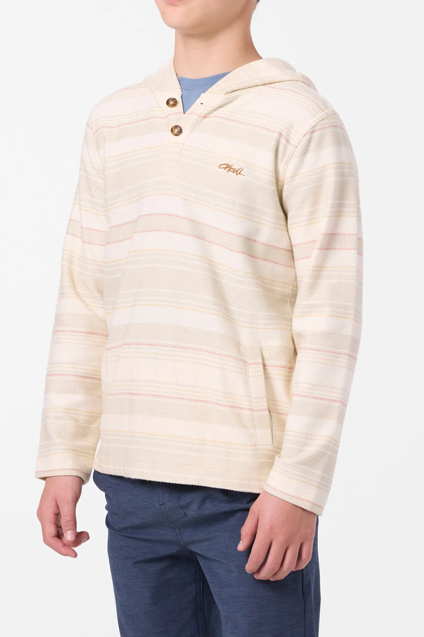 Boy's Bavaro Stripe Poncho Pullover Fleece
