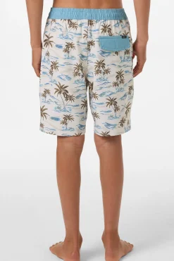 Boy's Hermosa Elastic Waist Lined 16" Swim Trunks