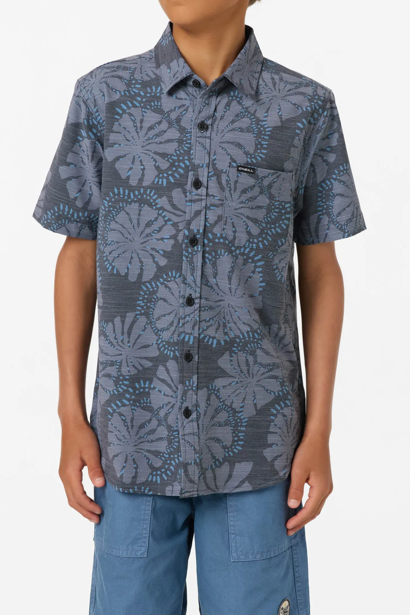 Boy's UPF Slub Standard Woven Shirt Button