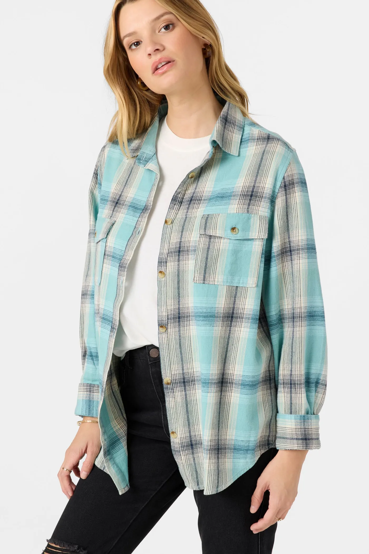 Brooks Flannel Long Sleeve Top