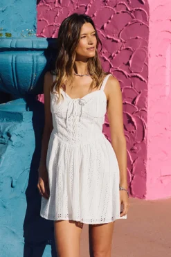Camden Embroidered Mini Dress