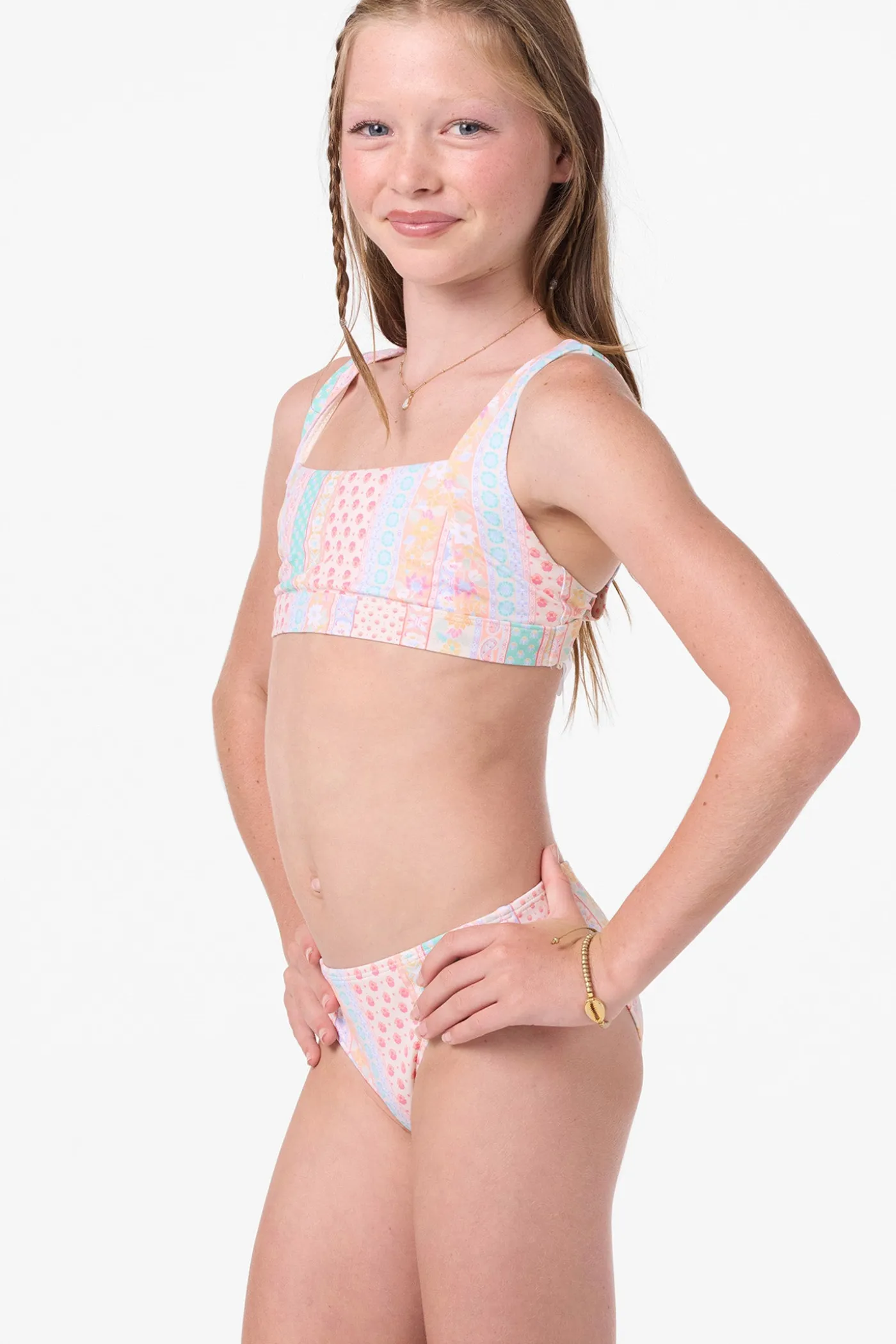 Girl's Bali Floral Square Neck Set