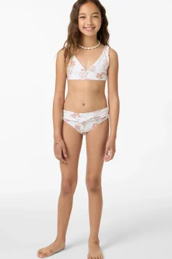 Girl's Ivy Floral Fixed Tri Swim Set