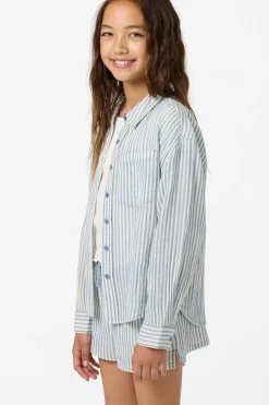 Girl's Leni Stripe Relaxed Long Sleeve Top