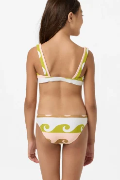 Girl's Lilly Wave Geo Square Neck Bralette Top Set