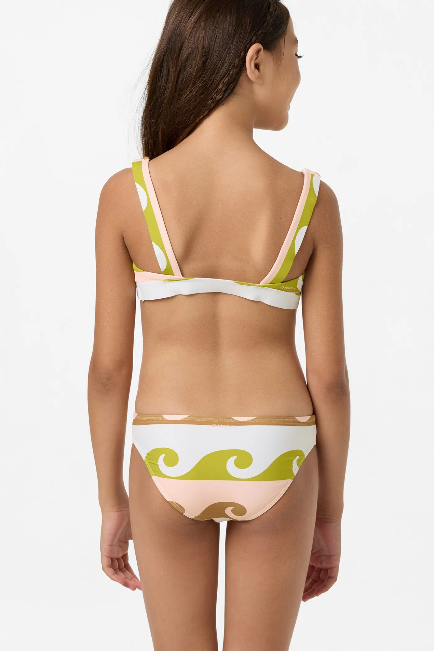 Girl's Lilly Wave Geo Square Neck Bralette Top Set