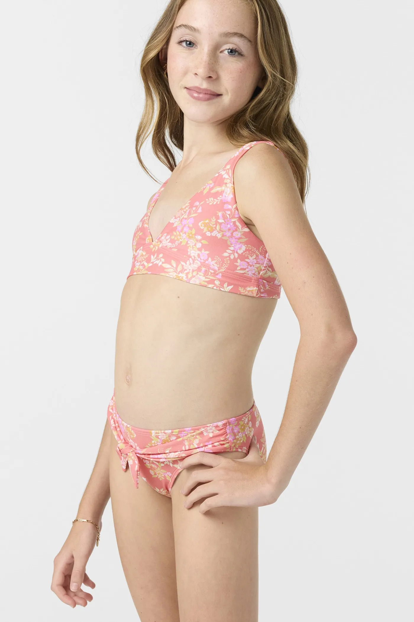 Girl's Nayomi Floral Fixed Tri Top Set