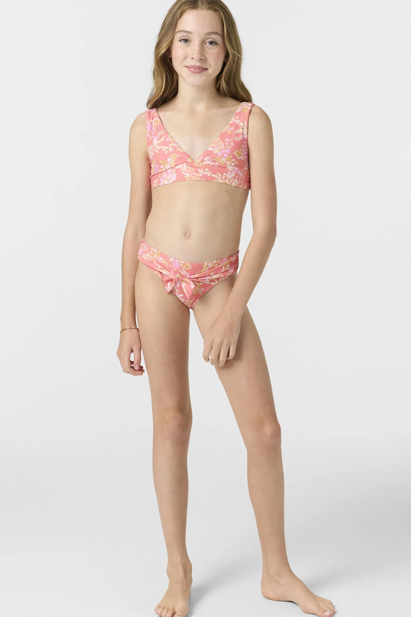 Girl's Nayomi Floral Fixed Tri Top Set