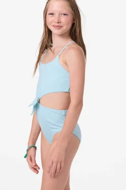 Girl's Shorebreak Rib Knot Front One-Piece