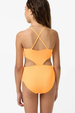 Girl's Shorebreak Rib Knot Front One-Piece