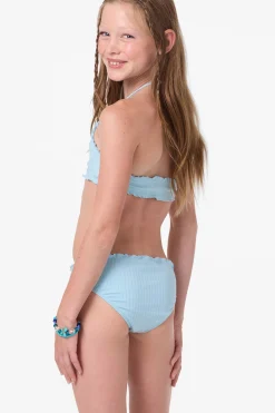Girl's Shorebreak Rib Ruffle Edge High Neck Set