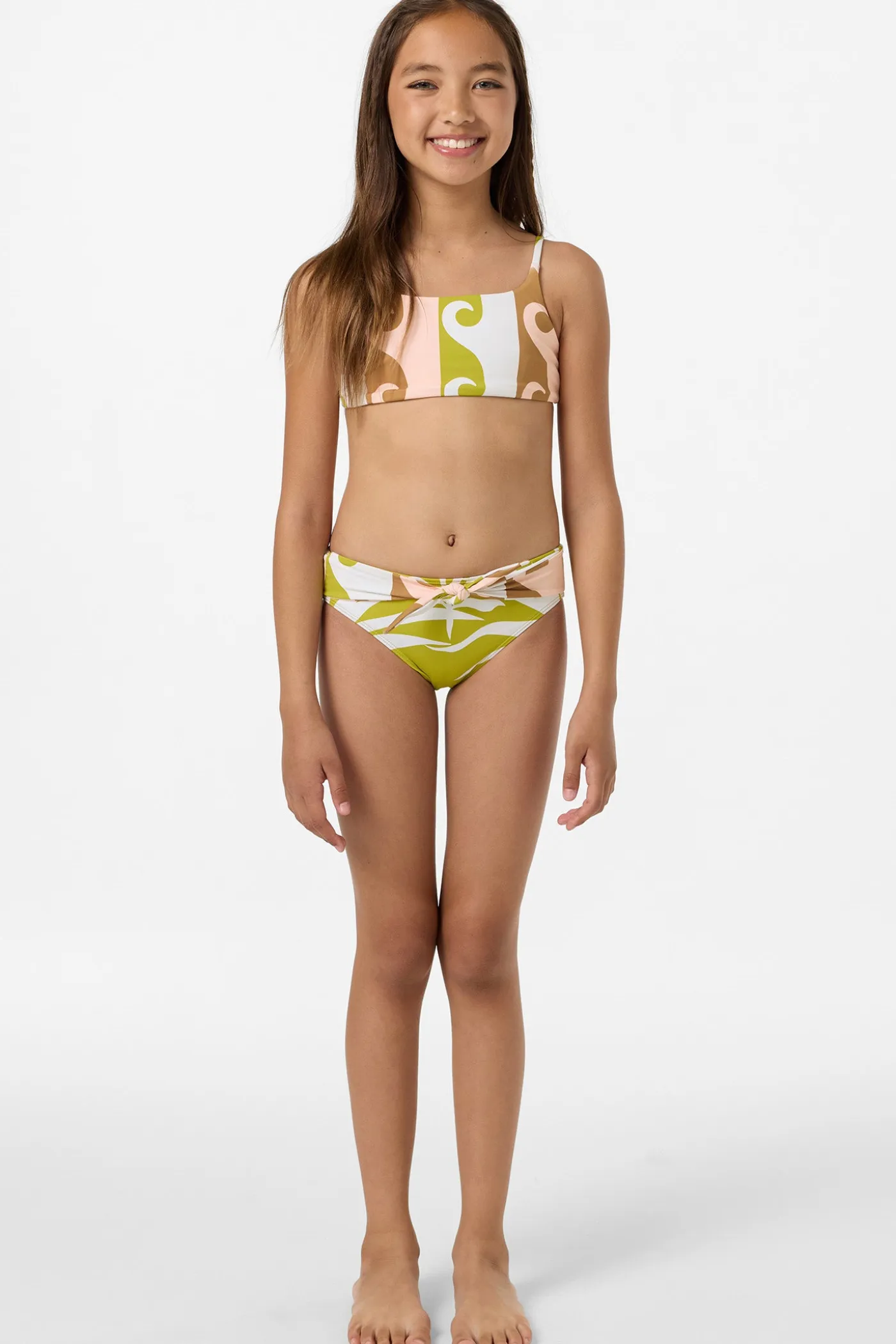 Girl's Skylar Palm Tie Back Revo Bralette Top Set