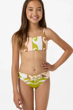 Girl's Skylar Palm Tie Back Revo Bralette Top Set