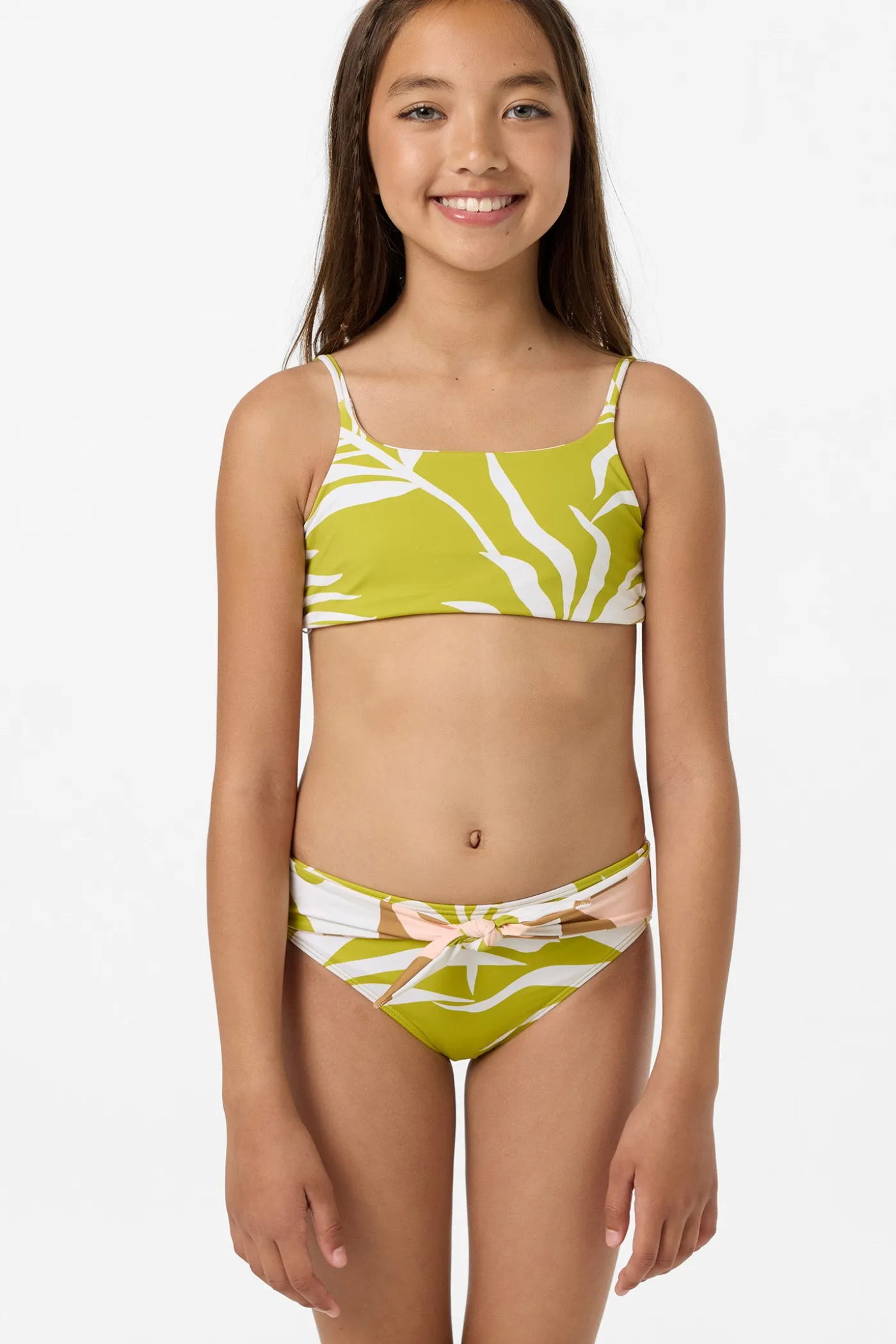 Girl's Skylar Palm Tie Back Revo Bralette Top Set