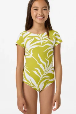 Girl's Skylar Palm Tie Back Surf Suit