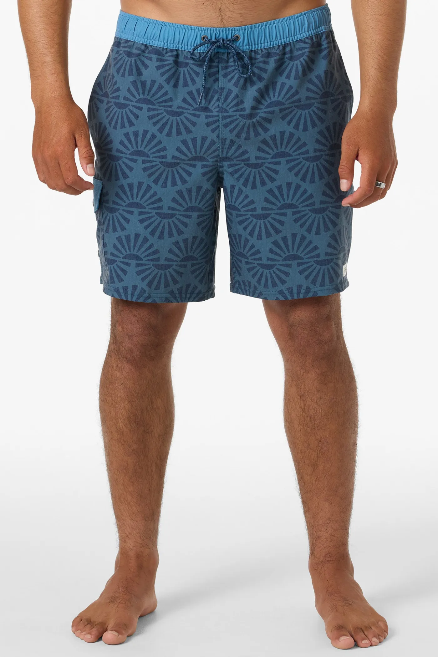 Hermosa Retro Elastic Waist 17" Swim Trunks
