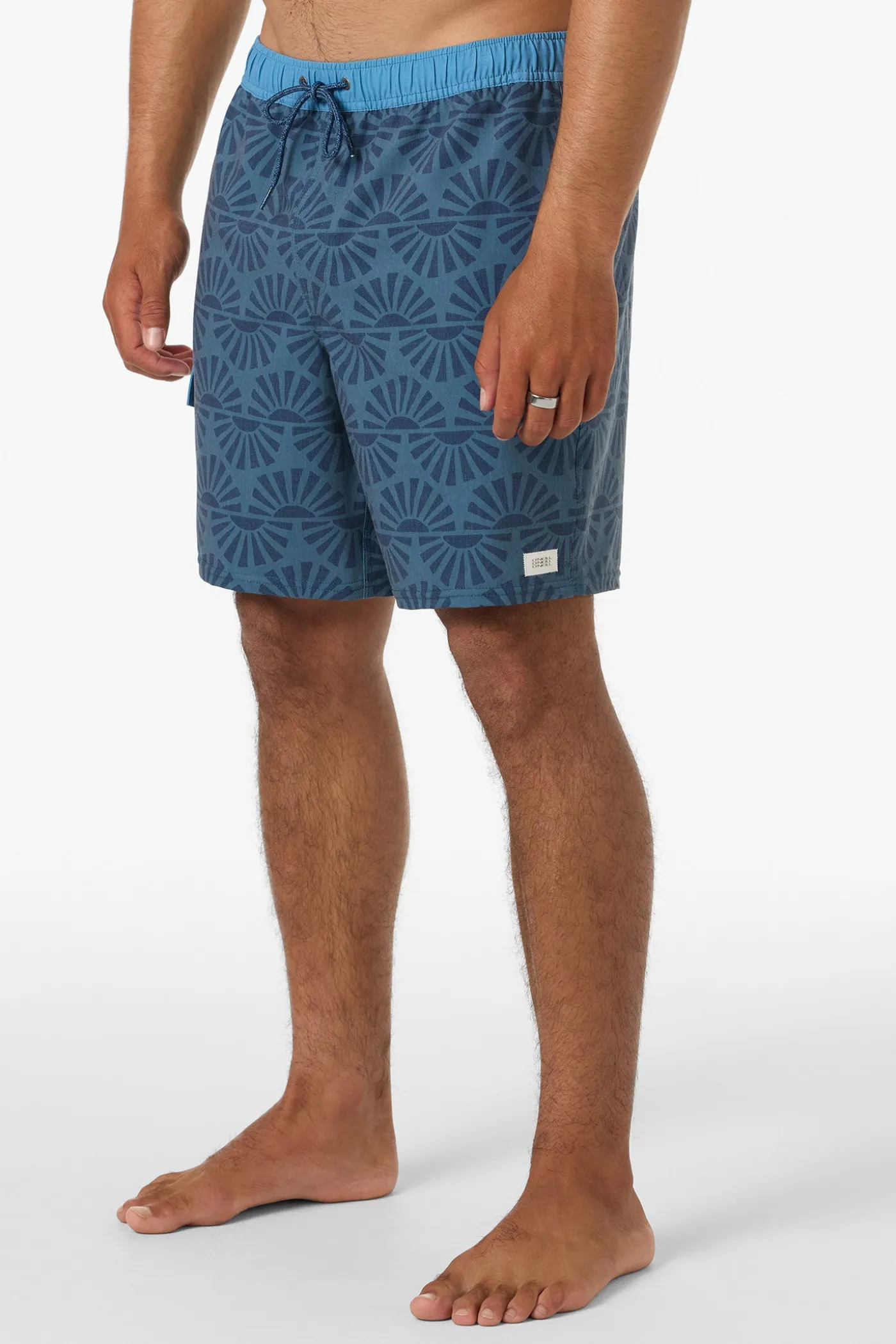 Hermosa Retro Elastic Waist 17" Swim Trunks