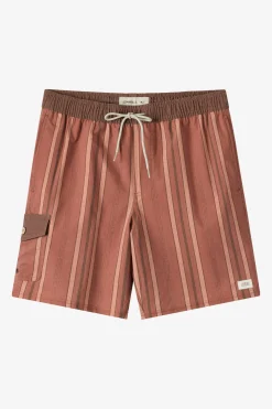Hermosa Retro Elastic Waist 17" Swim Trunks