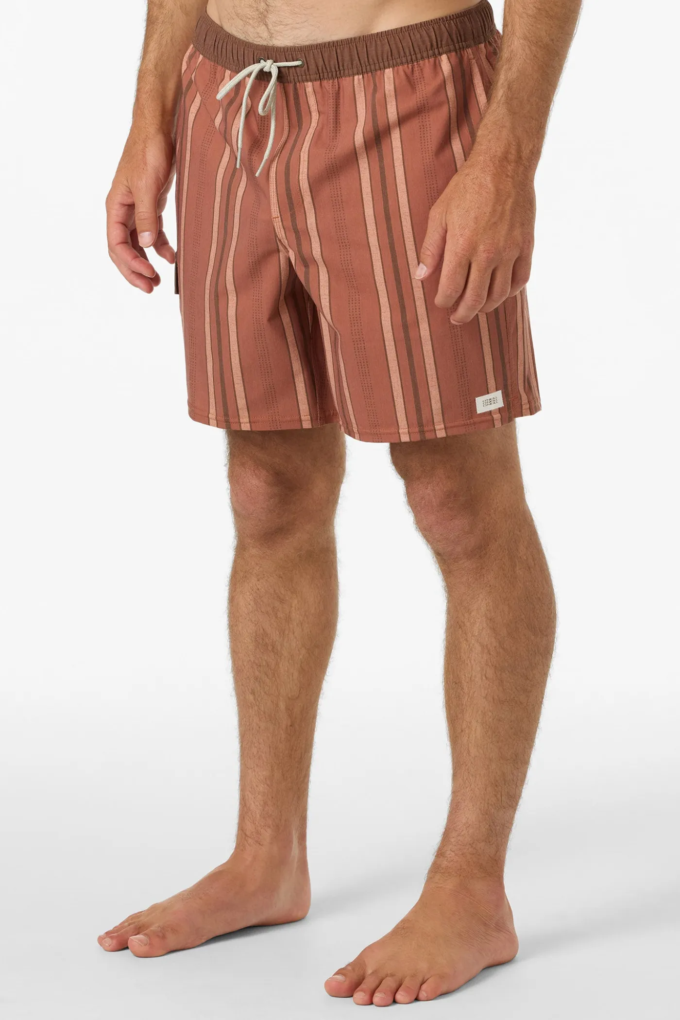 Hermosa Retro Elastic Waist 17" Swim Trunks