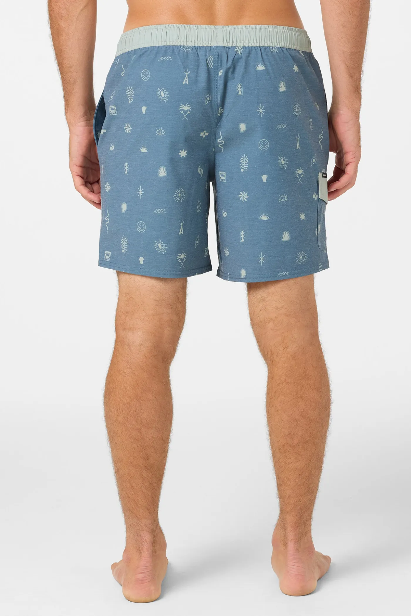 Hermosa Retro Elastic Waist 17" Swim Trunks