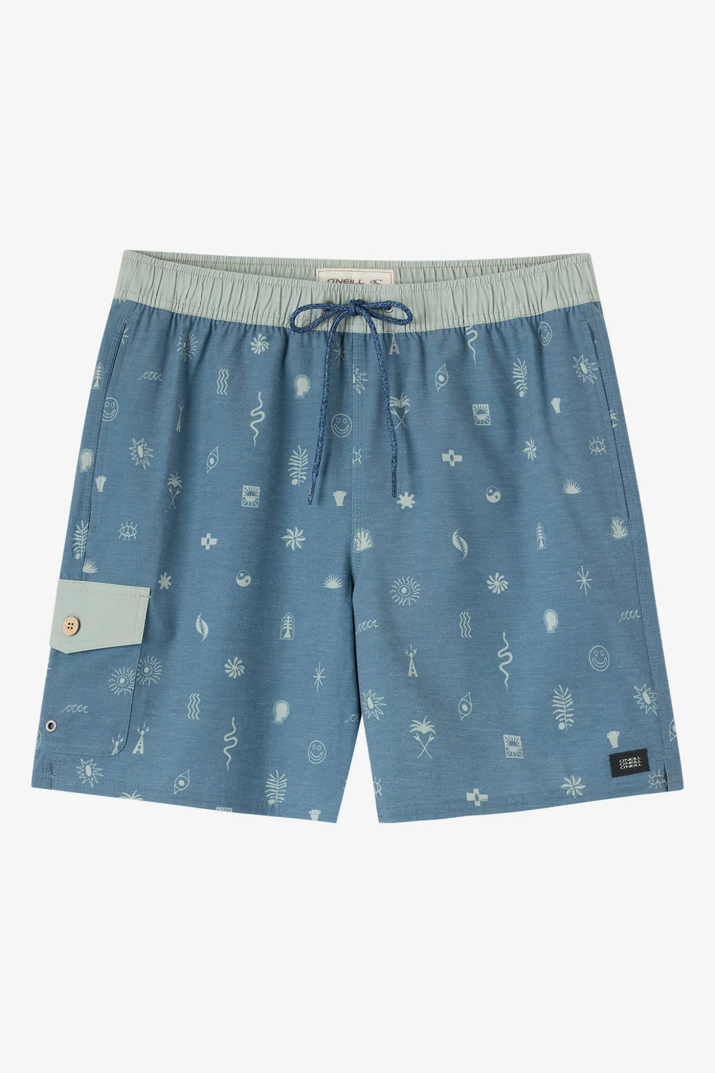 Hermosa Retro Elastic Waist 17" Swim Trunks
