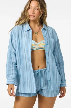 Leni Waves Stripe Relaxed Long Sleeve Top