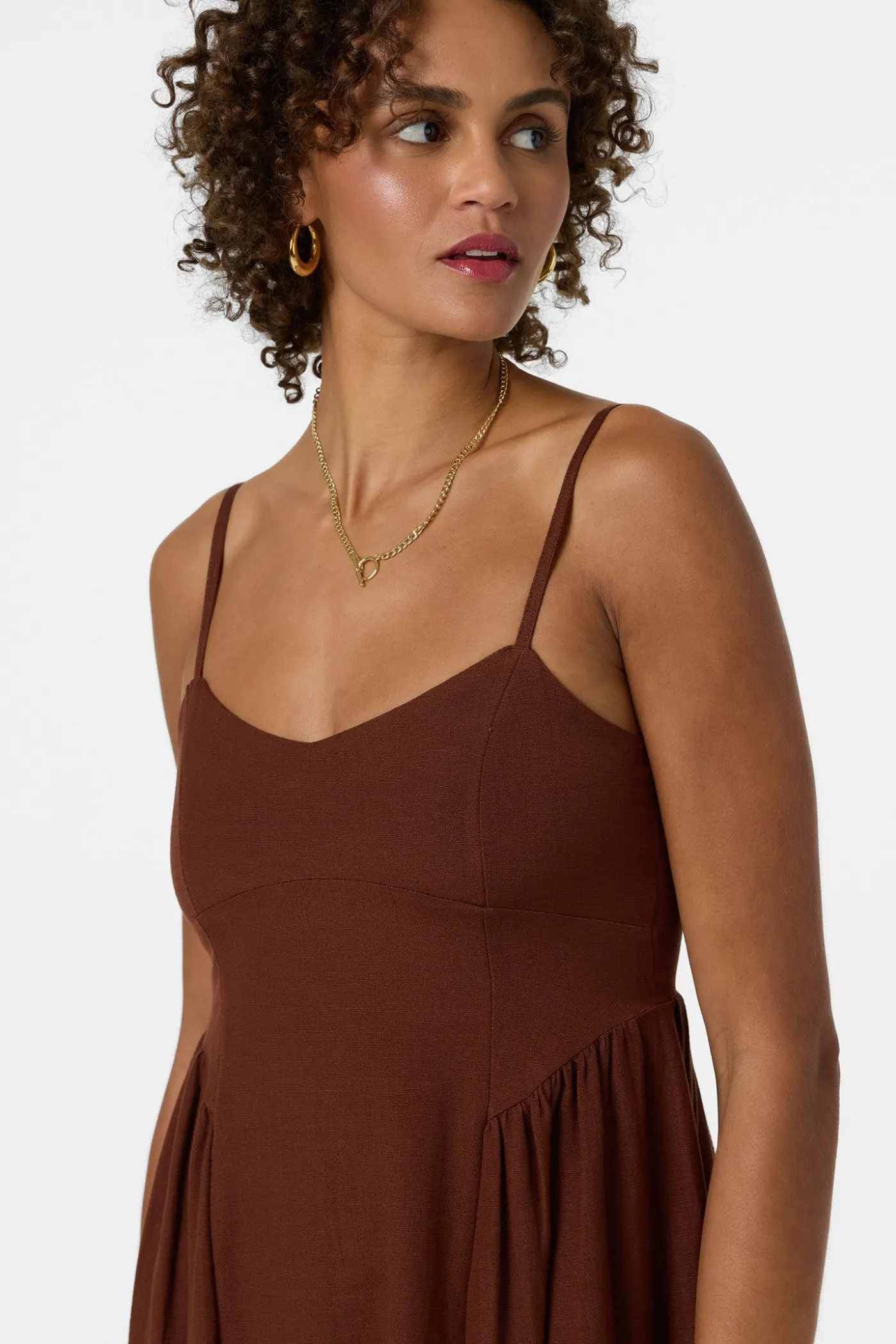 Linden Solid Midi Dress