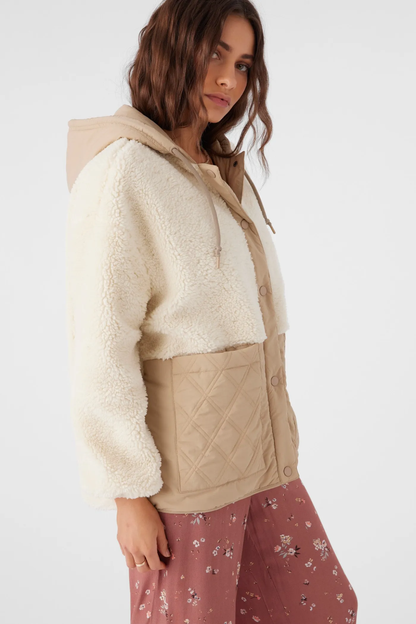 Meena High Pile Fleece Quilted Jacket