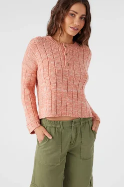 Oceanfront Henley Long Sleeve Sweater