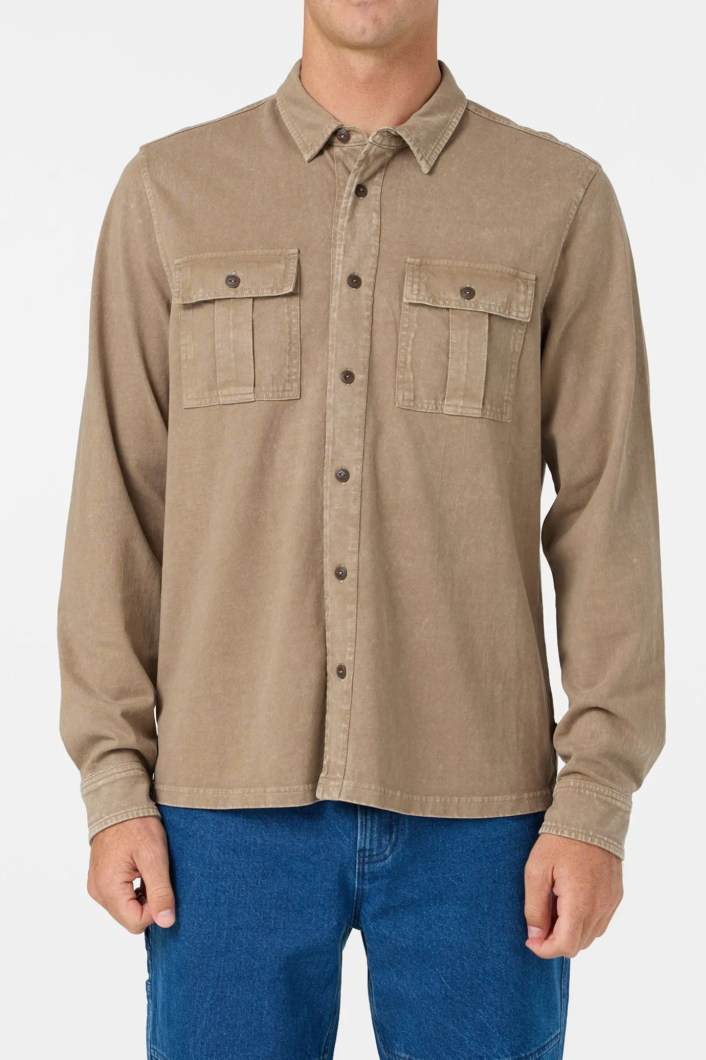 O'Riginals Long Sleeve Button Front Knit Shirt