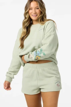 Petal Scallop Fleece Lounge Shorts
