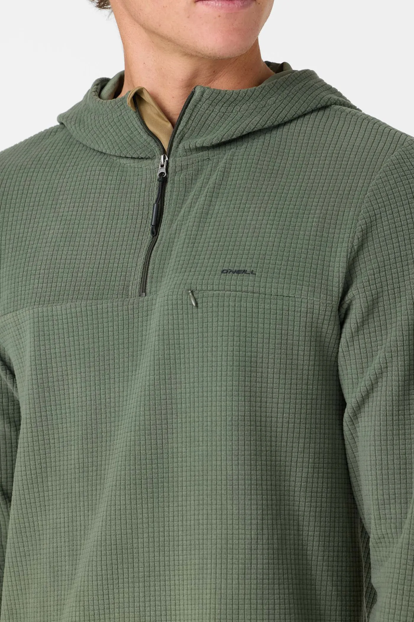 TRVLR Hooded Quarter Zip Long Sleeve Pullover