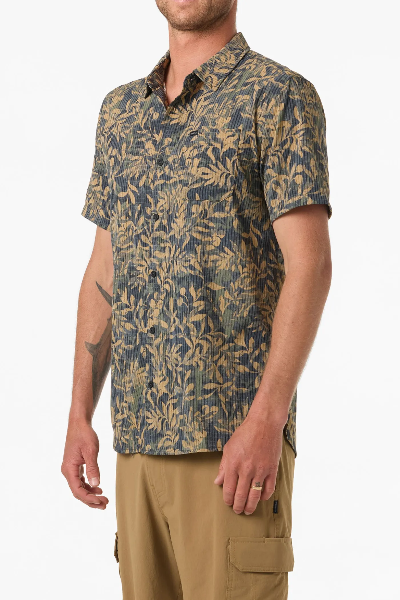 TRVLR Perforated Printed Standard Fit Shirt