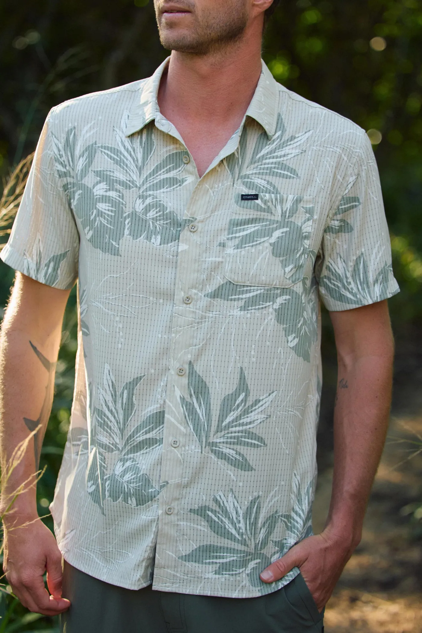 TRVLR Perforated Printed Standard Fit Shirt